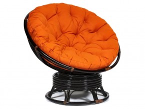 Кресло-качалка Papasan w 23/01 B с подушкой Antique brown, ткань Оранжевый в Берёзовском - beryozovskij.magazin-mebel74.ru | фото