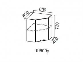 Ш600у/720 Шкаф навесной 600/720 (угловой) в Берёзовском - beryozovskij.magazin-mebel74.ru | фото